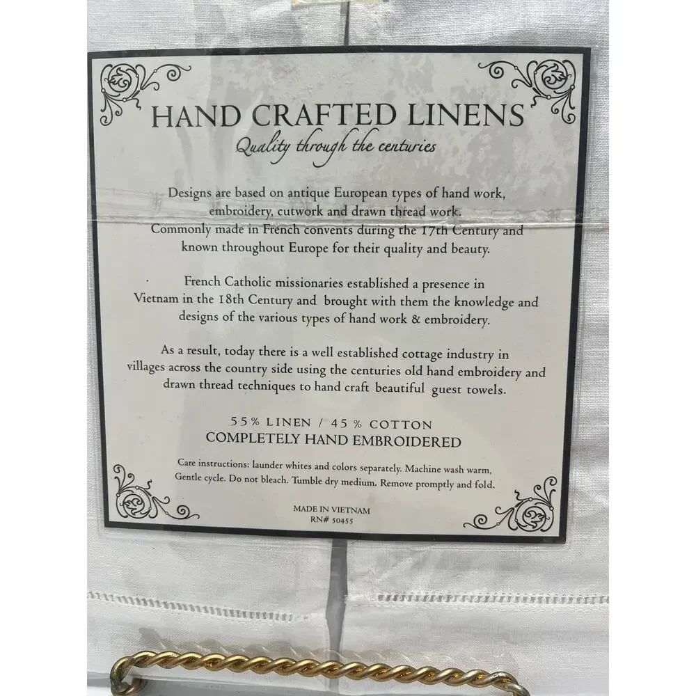Hand Embroidered Christmas Linen Guest Towels
